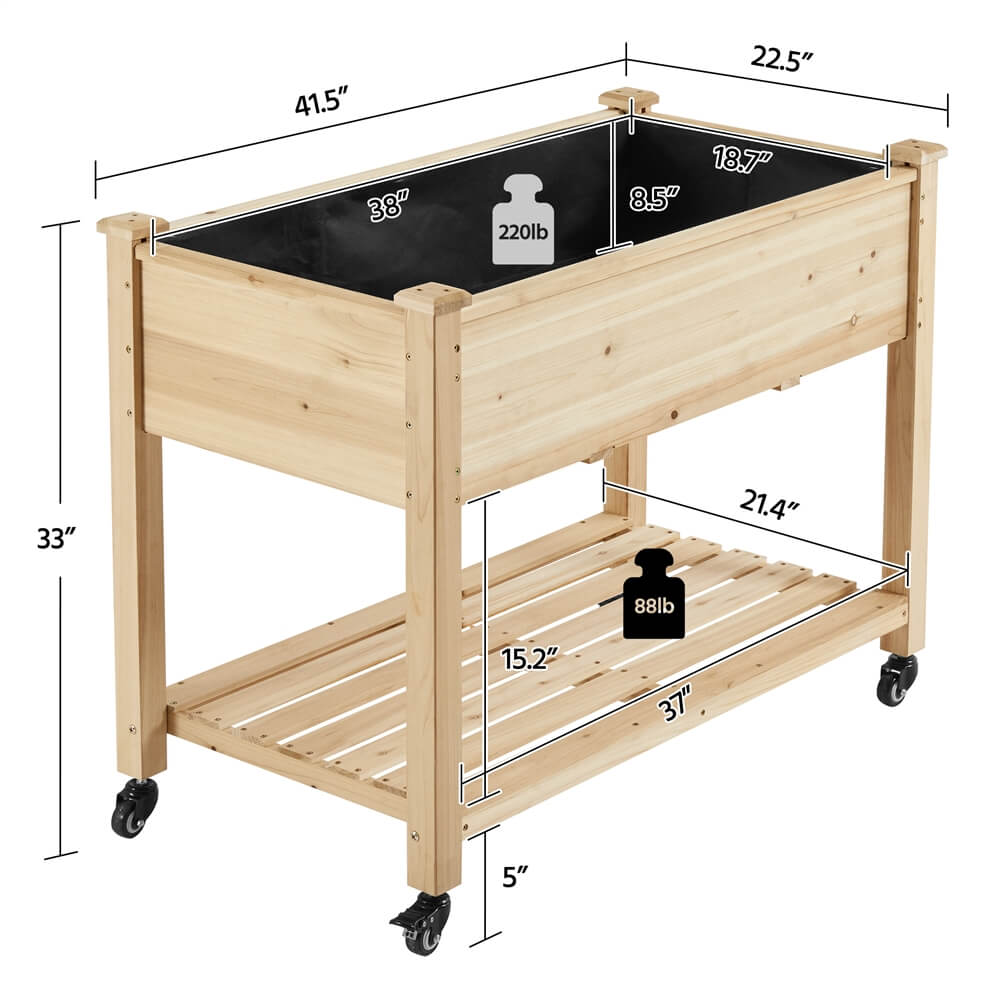 Yaheetech Elevated Garden Bed 42x23x33in - Image 3