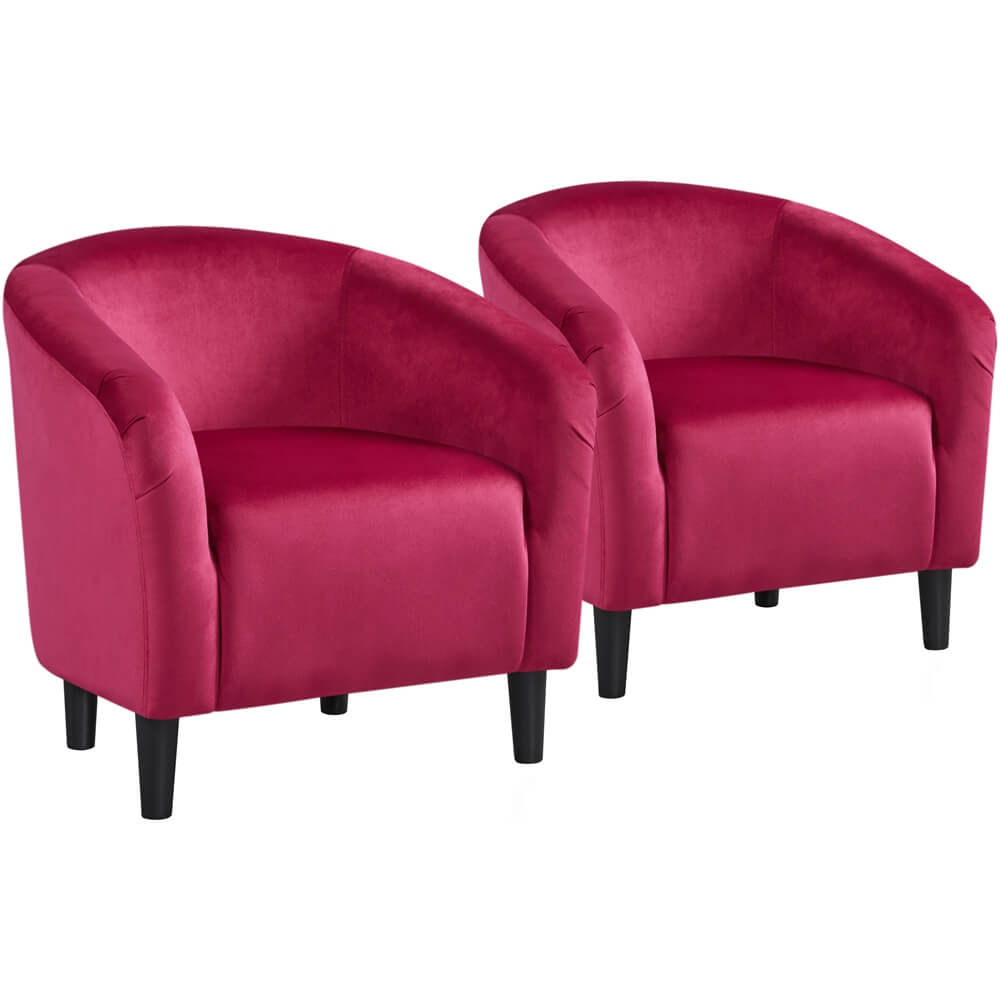 Yaheetech 2PCS Velvet Club Chair - Image 2