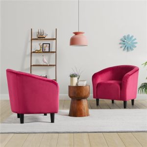 Yaheetech 2PCS Velvet Club Chair