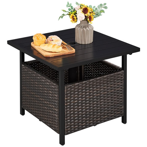 Yaheetech Side Table With 1.5 Umbrella Hole - Image 2