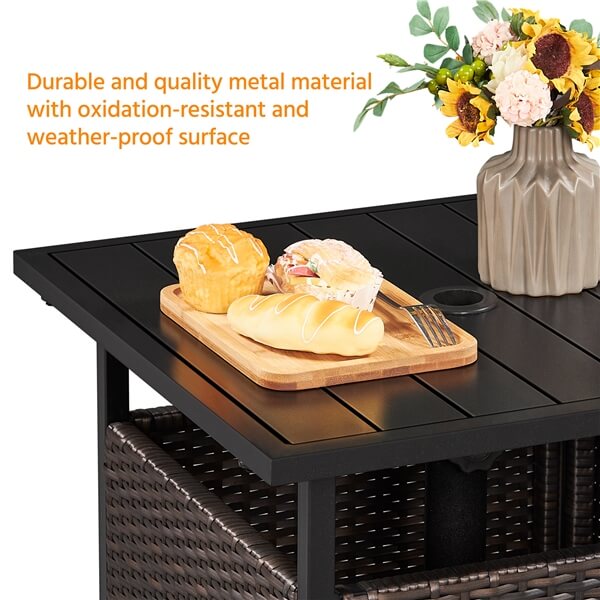 Yaheetech Side Table With 1.5 Umbrella Hole - Image 7