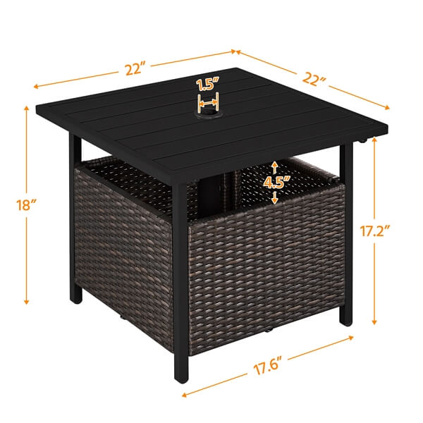 Yaheetech Side Table With 1.5 Umbrella Hole - Image 3