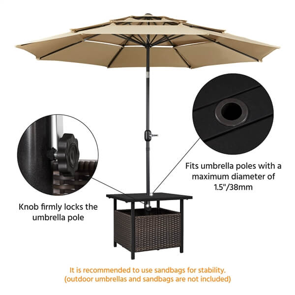 Yaheetech Side Table With 1.5 Umbrella Hole - Image 5