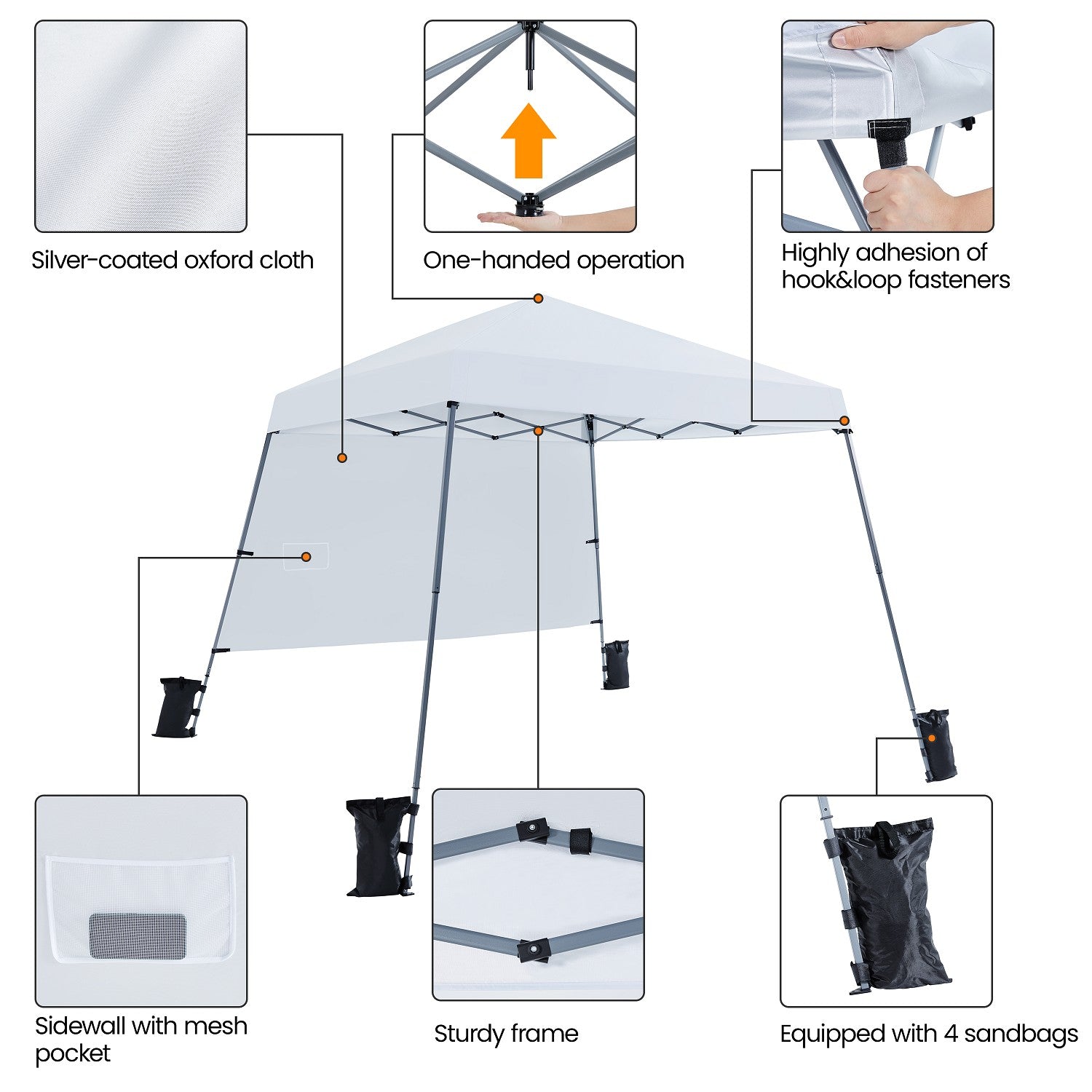 Yaheetech One-person Set Up Canopy Pop-up Tent w/ Sidewall - Image 10