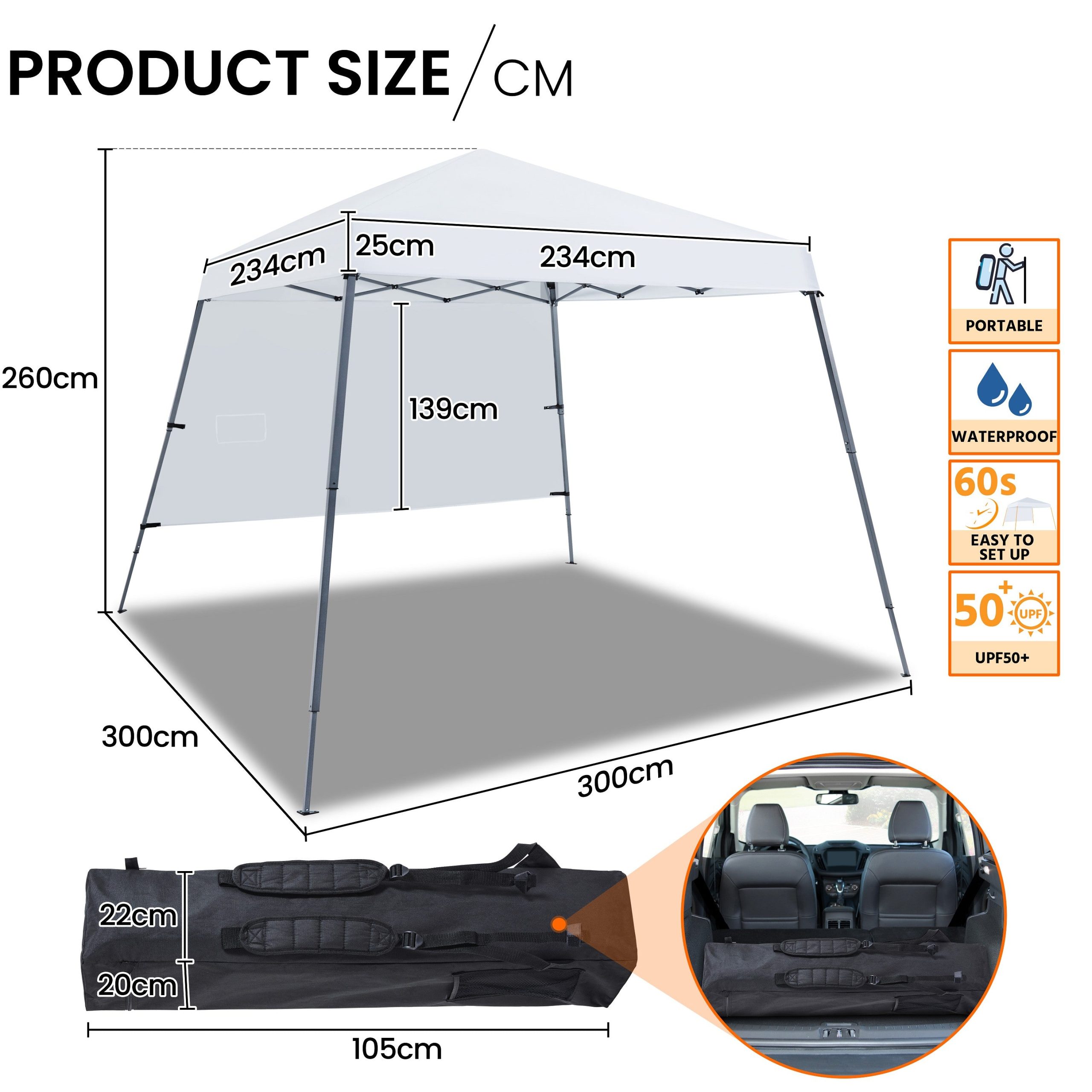 Yaheetech One-person Set Up Canopy Pop-up Tent w/ Sidewall - Image 6