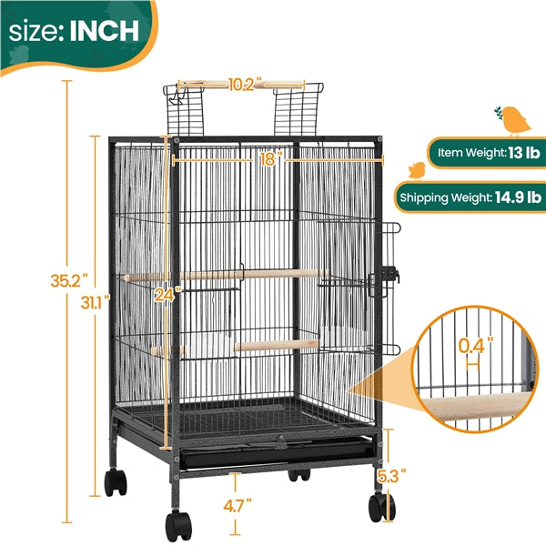 Yaheetech 35 inch Wrought Iron Bird Cage - Image 4