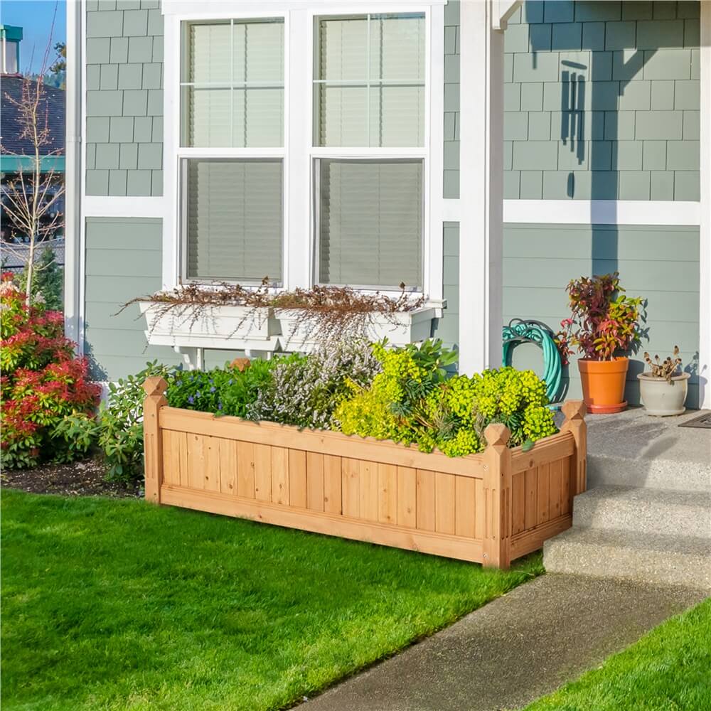 Yaheetech 43.5?? L ?? 16?? W ?? 14?? H Wooden Raised Garden Bed - Image 7