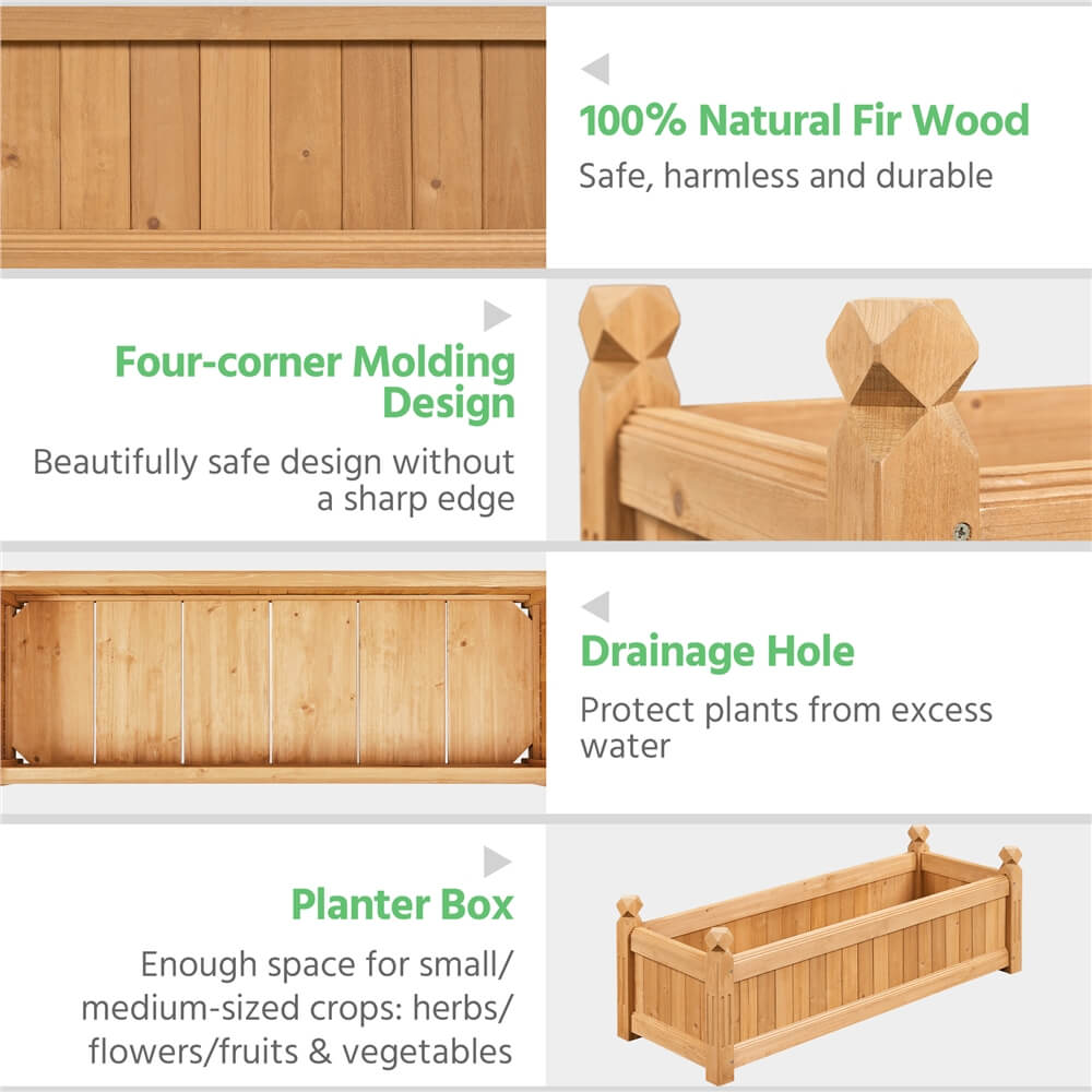 Yaheetech 43.5?? L ?? 16?? W ?? 14?? H Wooden Raised Garden Bed - Image 6