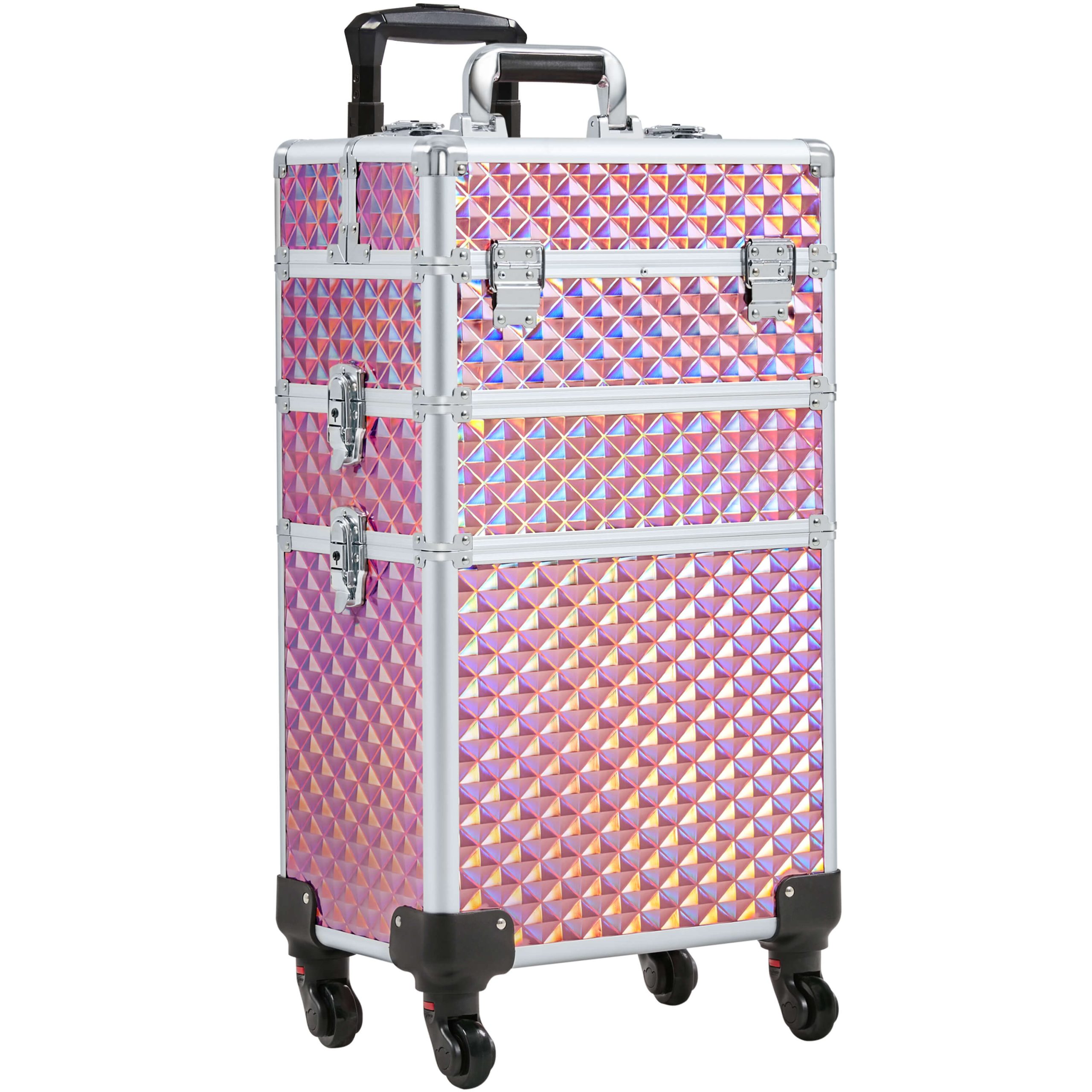 Yaheetech 3-in-1 Rolling Makeup Train Case - Image 2