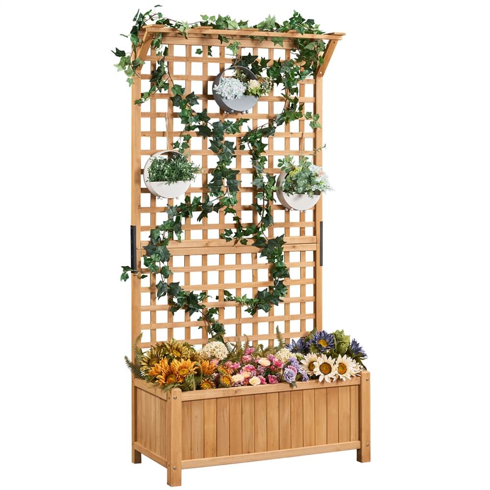 Yaheetech 72 H Wood Planter Raised Bed - Image 2