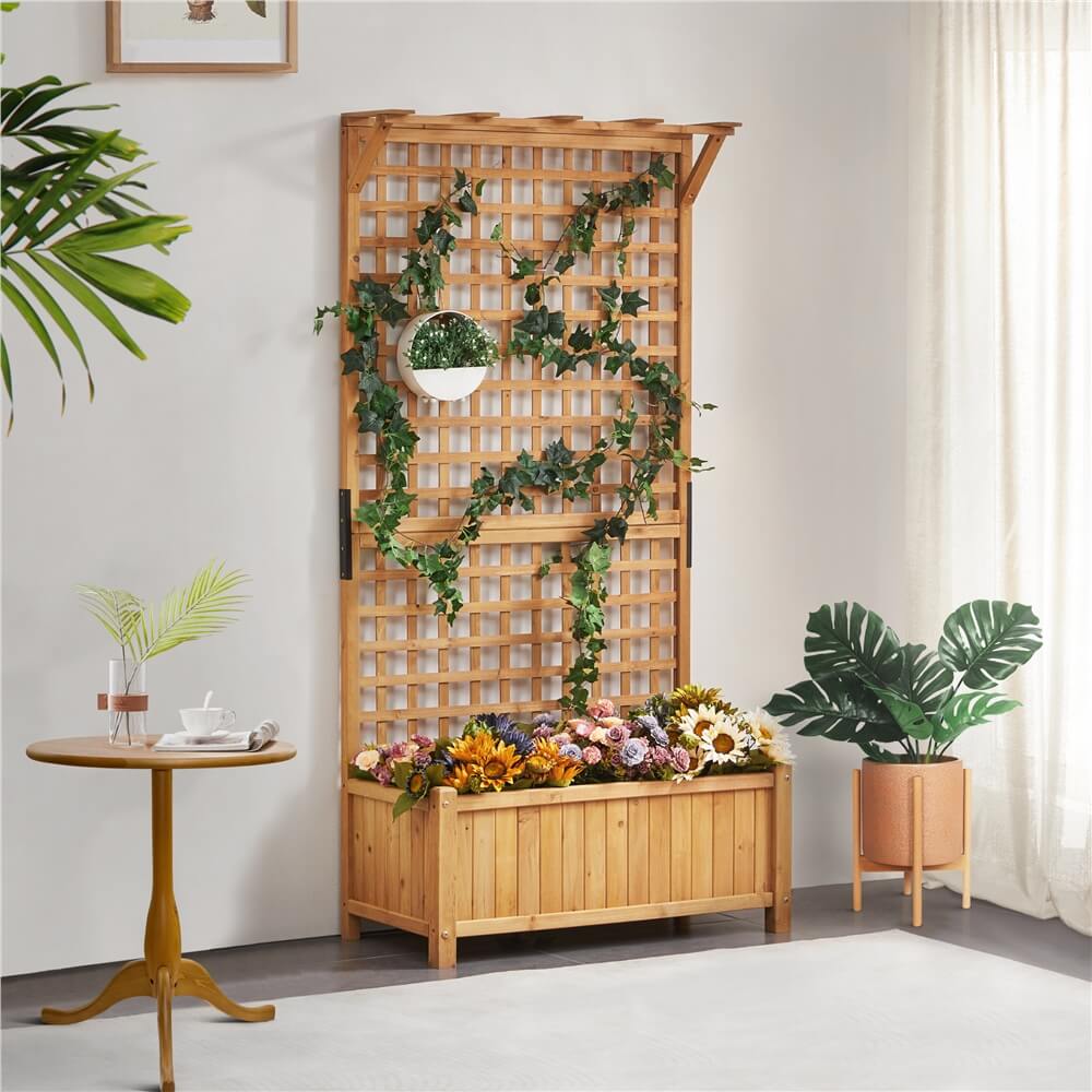 Yaheetech 72 H Wood Planter Raised Bed
