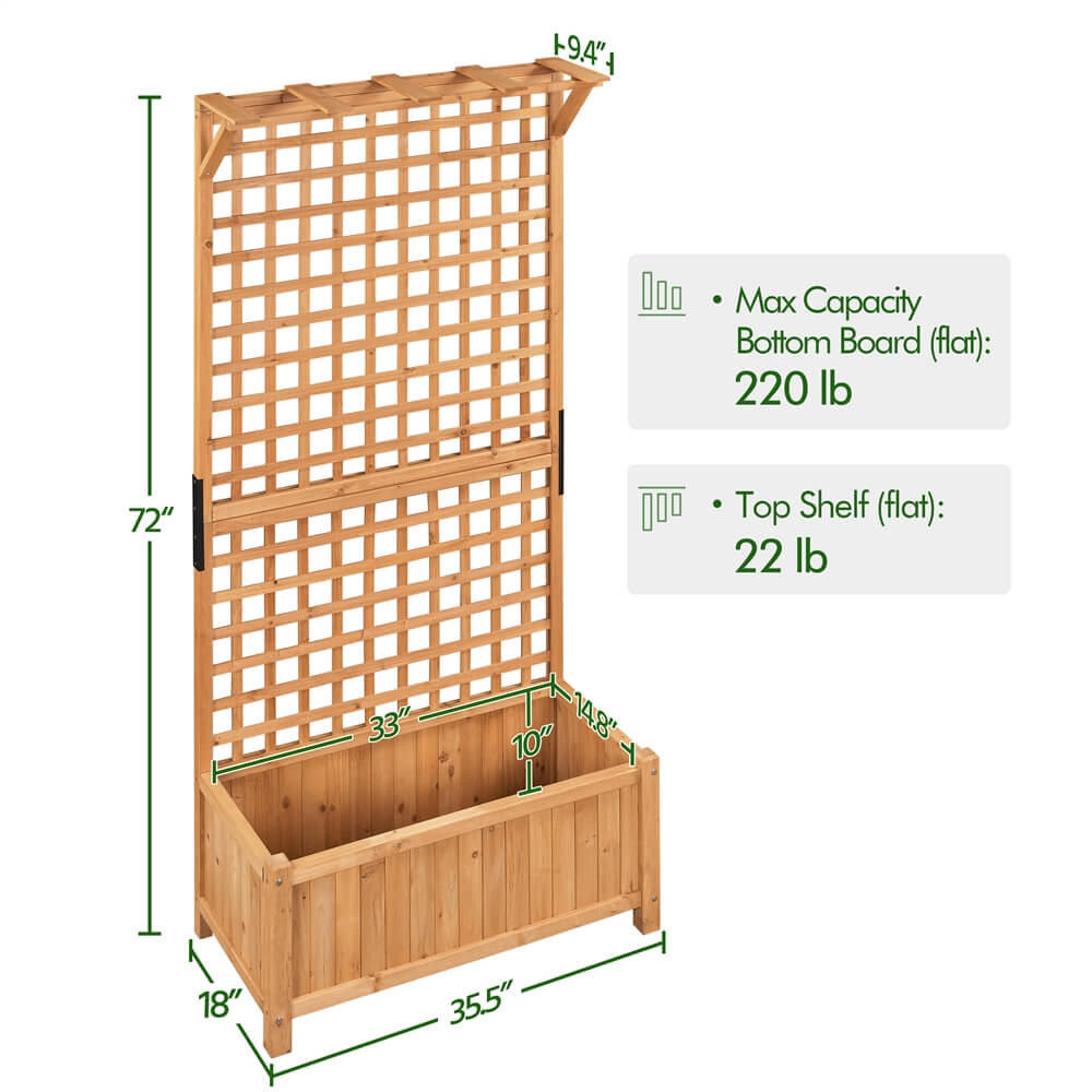 Yaheetech 72 H Wood Planter Raised Bed - Image 3