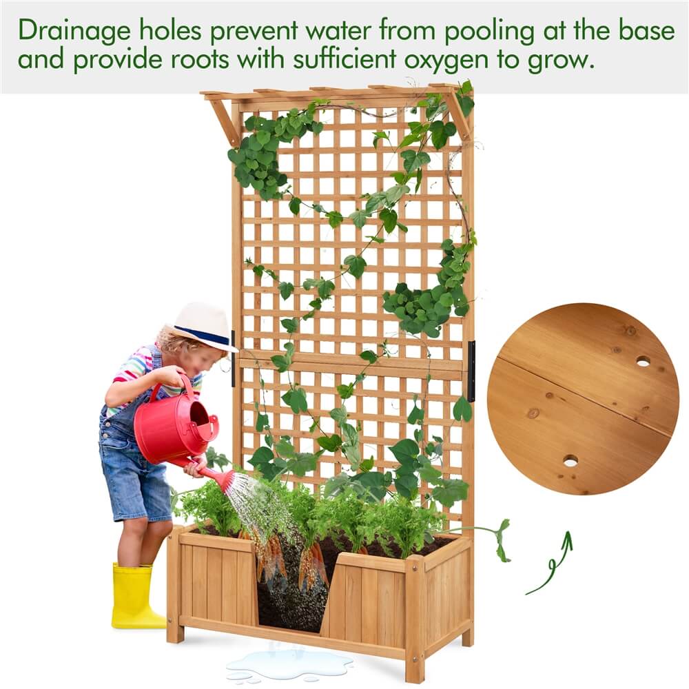 Yaheetech 72 H Wood Planter Raised Bed - Image 6