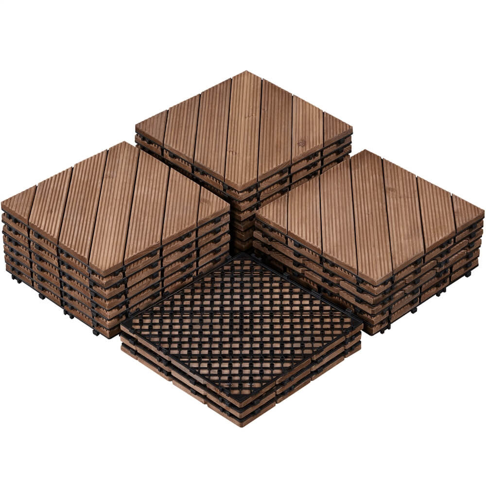 Yaheetech Wood Flooring Tiles 12 x 12 - Image 2
