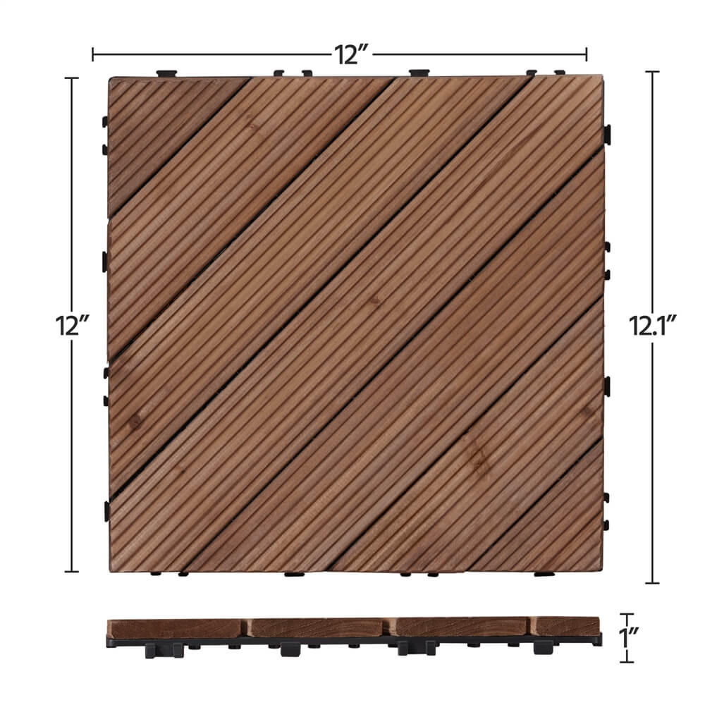 Yaheetech Wood Flooring Tiles 12 x 12 - Image 3