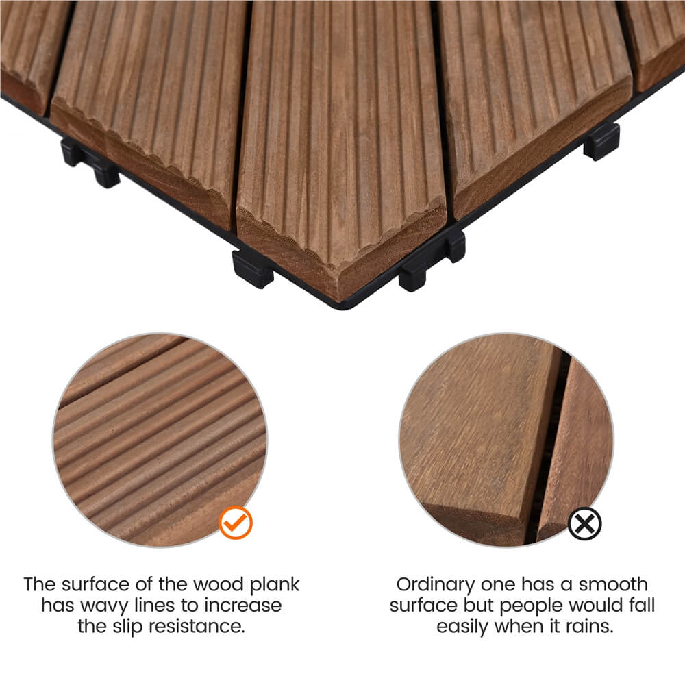 Yaheetech Wood Flooring Tiles 12 x 12 - Image 7