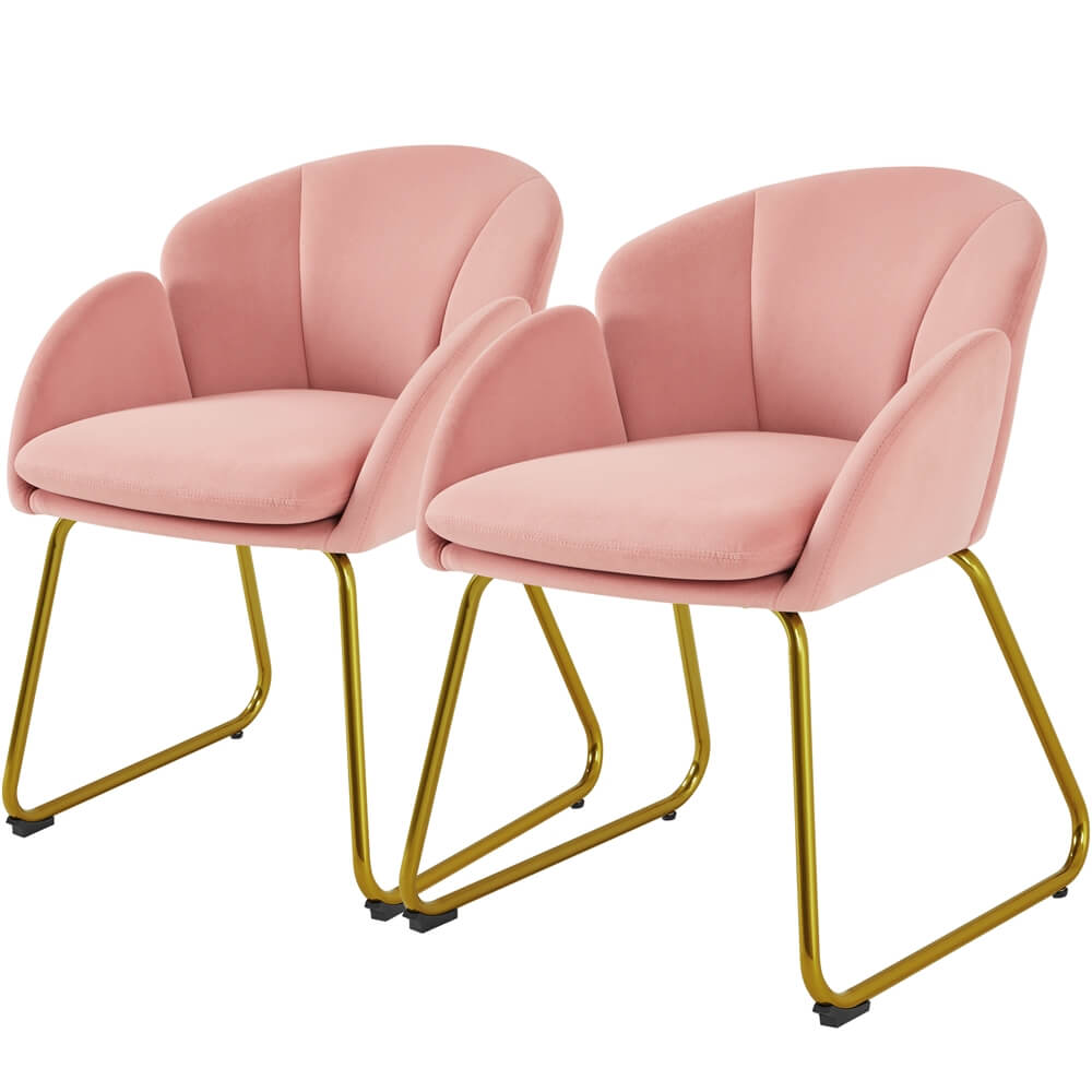 Yaheetech 2PCS Accent Chairs. Pink - Image 2