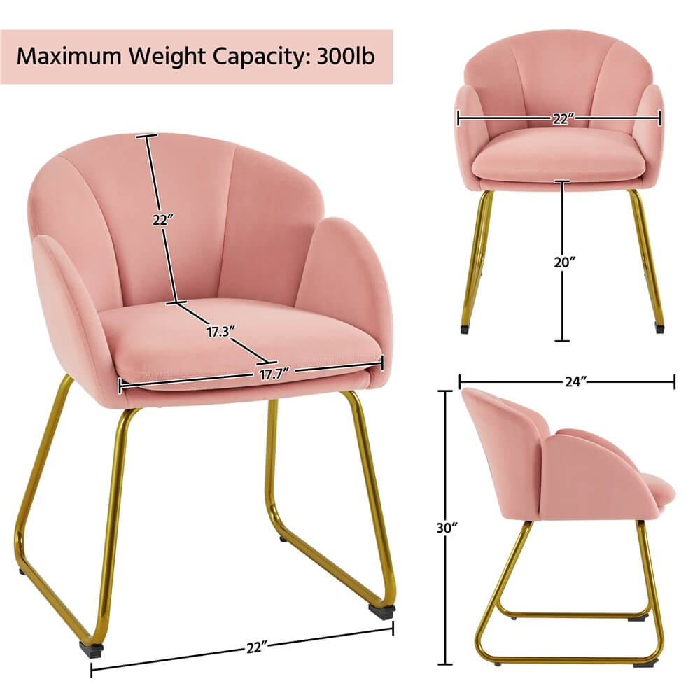 Yaheetech 2PCS Accent Chairs. Pink - Image 3