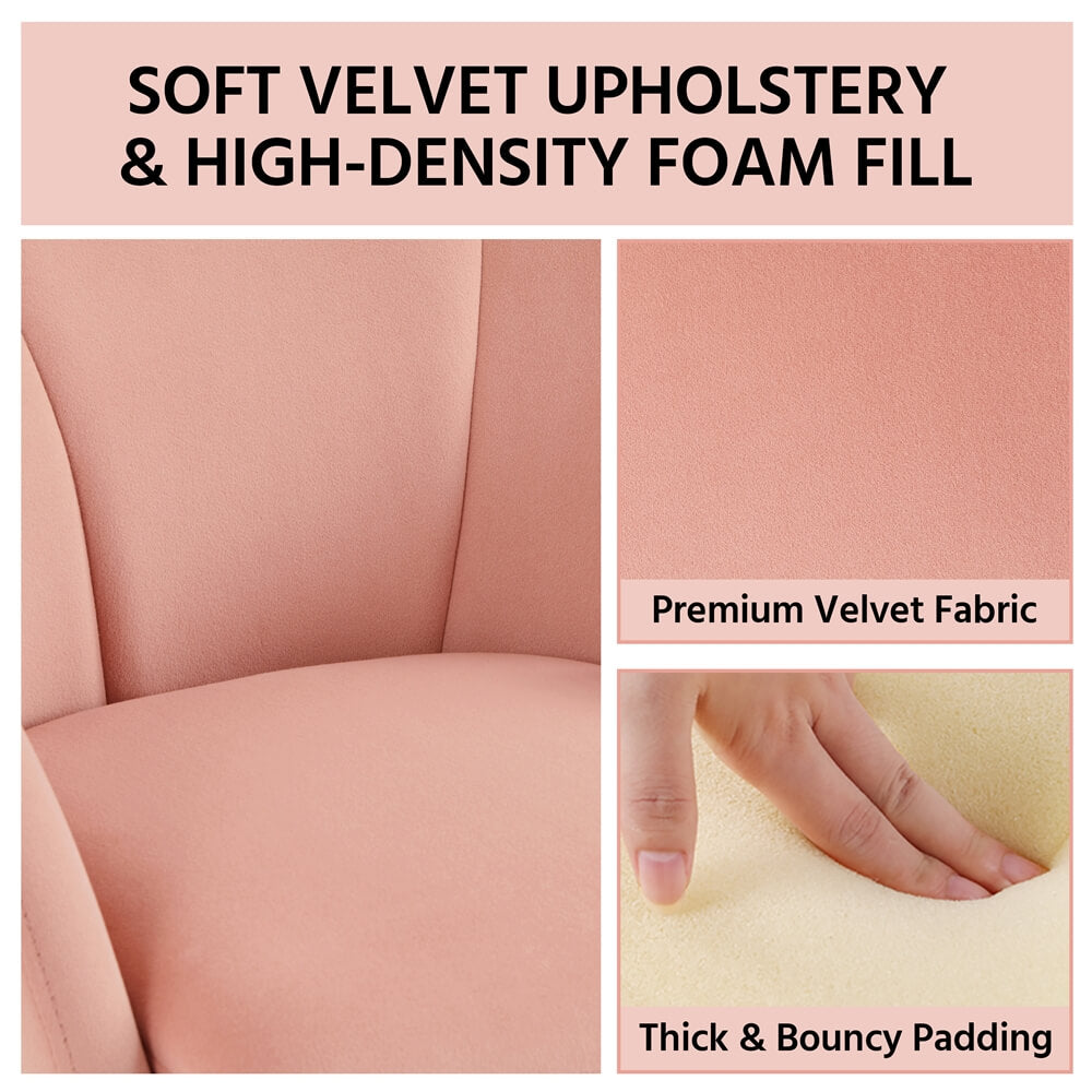 Yaheetech 2PCS Accent Chairs. Pink - Image 4