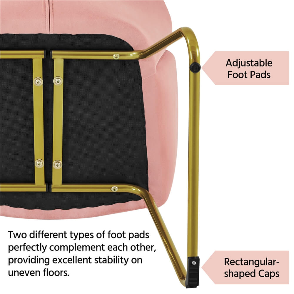 Yaheetech 2PCS Accent Chairs. Pink - Image 5