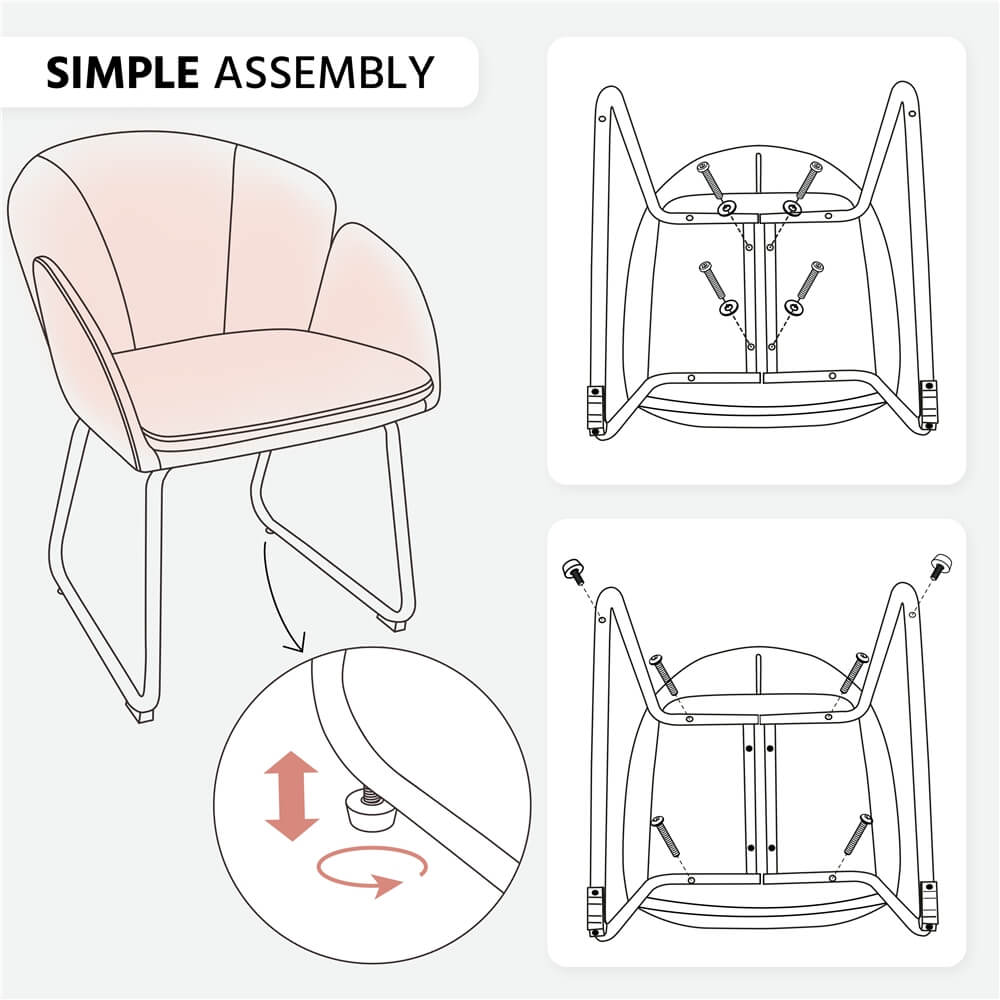 Yaheetech 2PCS Accent Chairs. Pink - Image 6