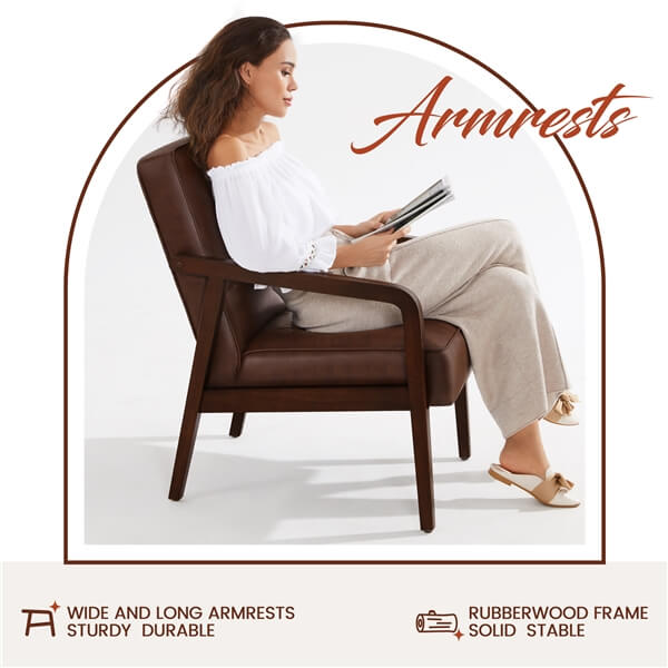 Yaheetech Mid-Century Modern Upholstered Lounge Chair - Image 9