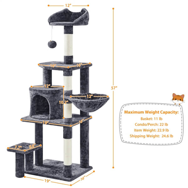 Yaheetech 57?? Tall Cat Tree - Image 3