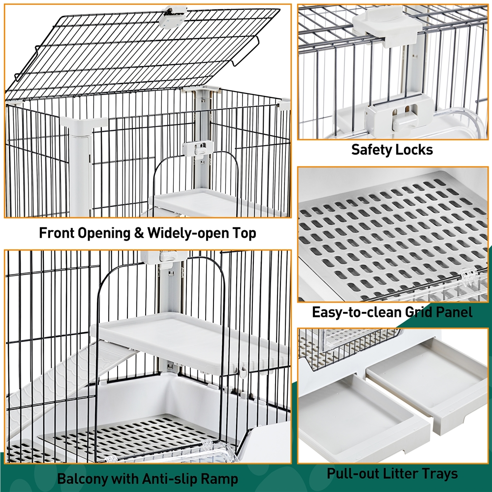 Yaheetech 2-Level Rolling Rabbit Cage - Image 7