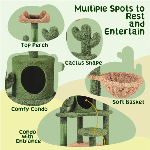 Yaheetech 53''H Cat Cactus Tree - Image 8