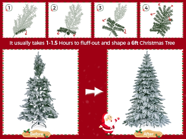 Prelit Slim Fir Christmas Tree with Warm LED Lights - Image 4