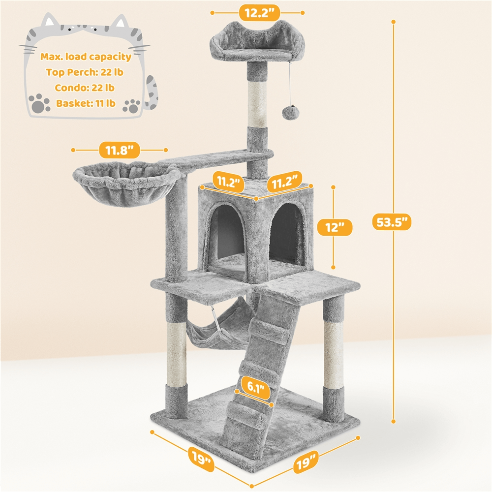 Yaheetech Cat Tree 54 Inch - Image 2