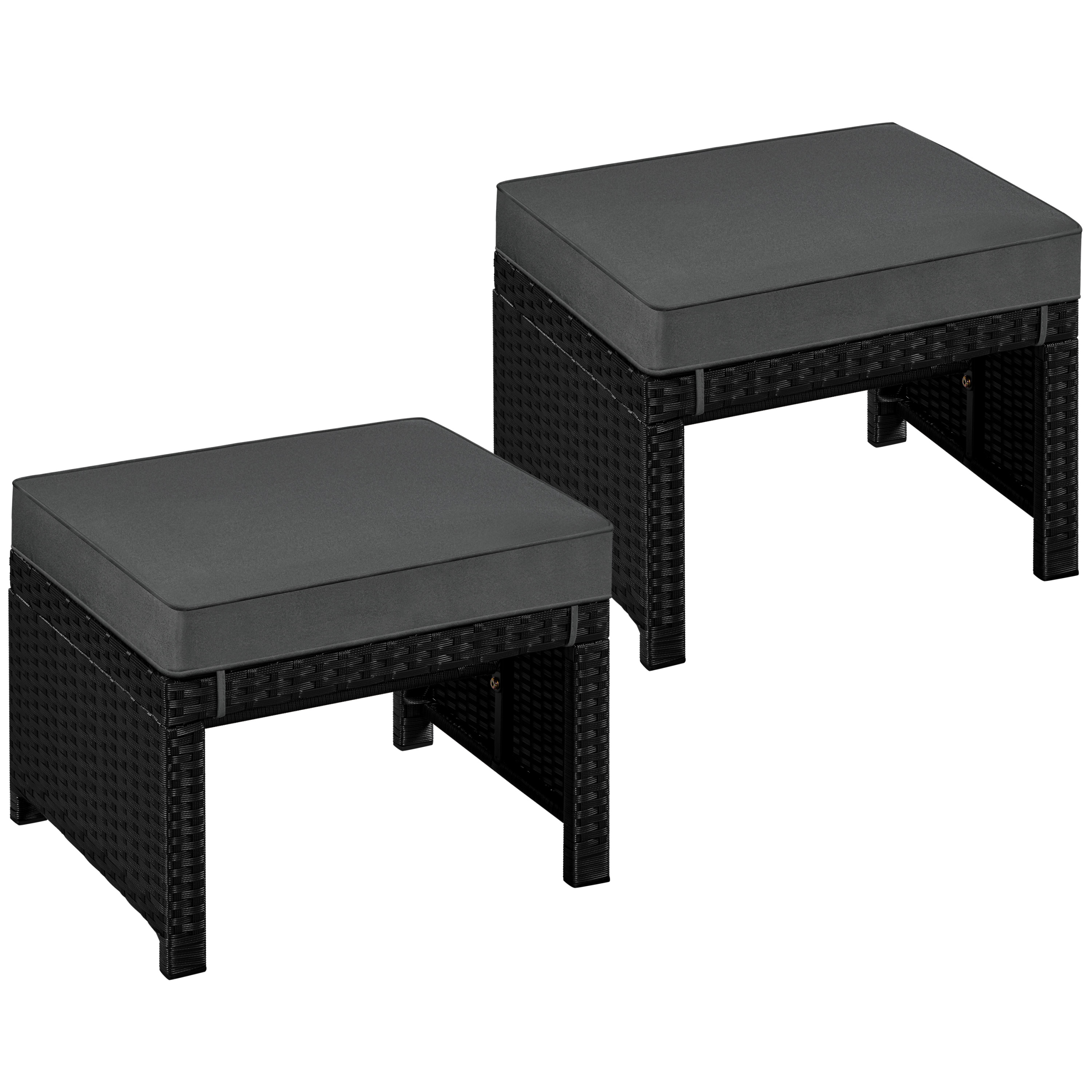 Yaheetech 2pcs Wicker Ottomans - Image 3