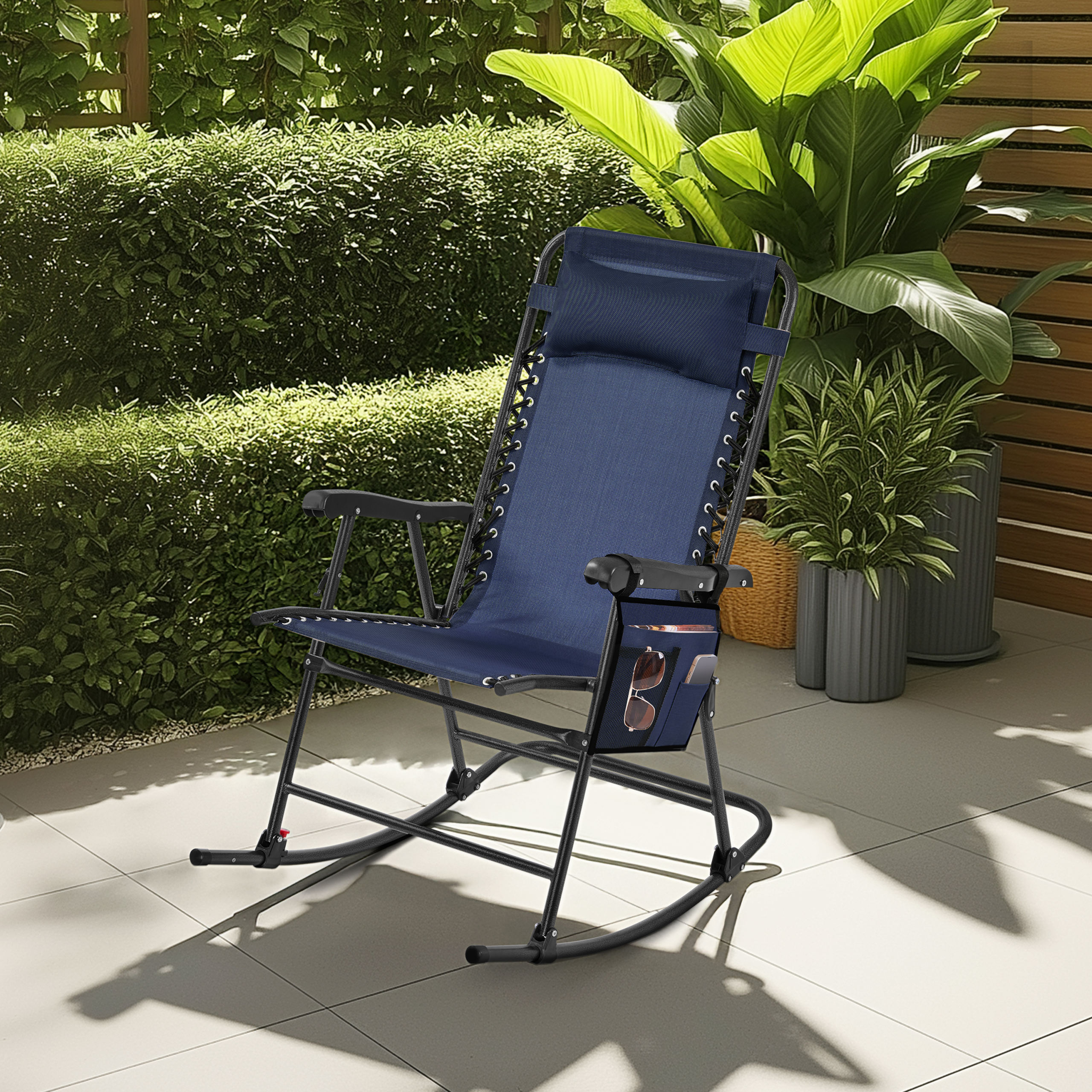 Yaheetech 26in Rocking Chair Outdoor Zero Gravity Folding Chairs - Image 5