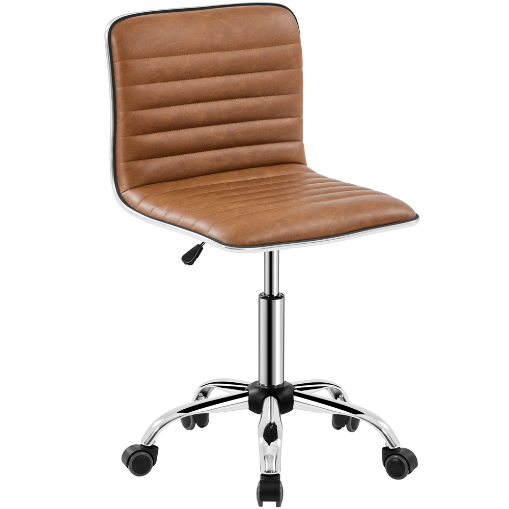 Yaheetech PU Leather Low Back Armless Desk Chair - Image 2