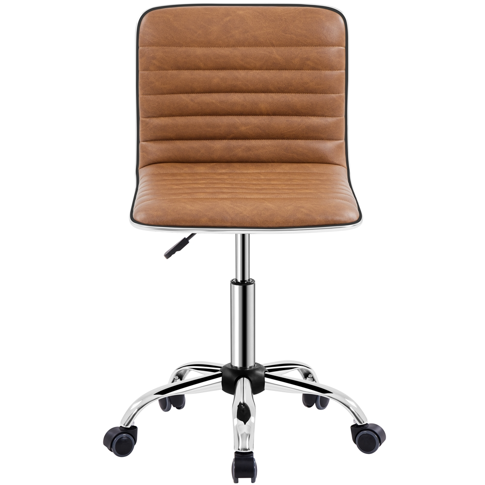 Yaheetech PU Leather Low Back Armless Desk Chair - Image 3
