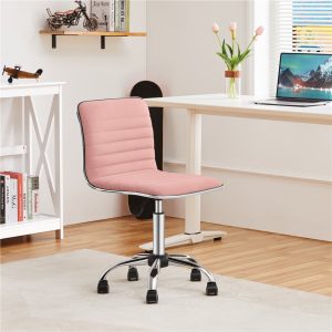 Yaheetech Velvet Low Back Armless Desk Chair