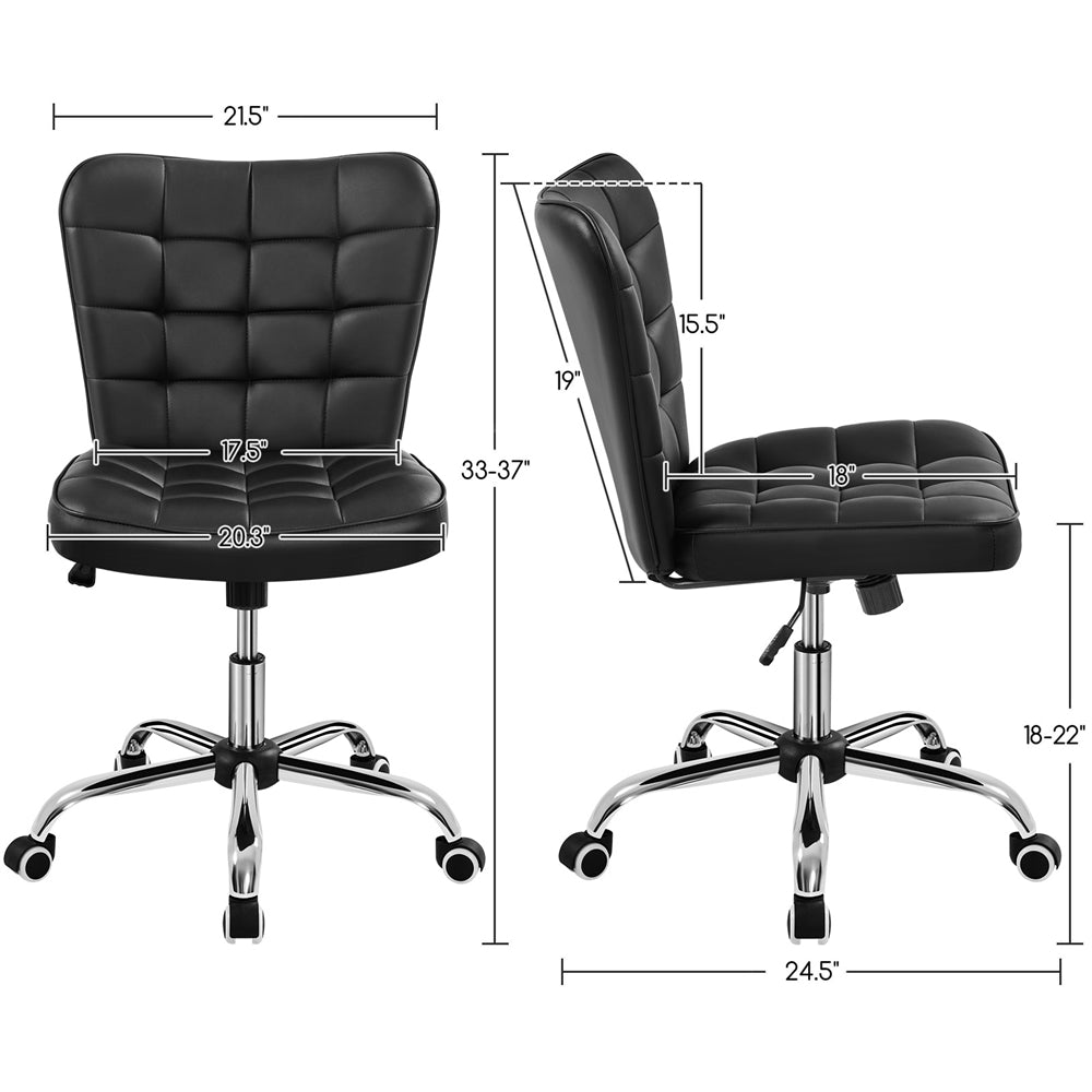 Yaheetech Modern Tufted Armless Desk Chair - Image 7