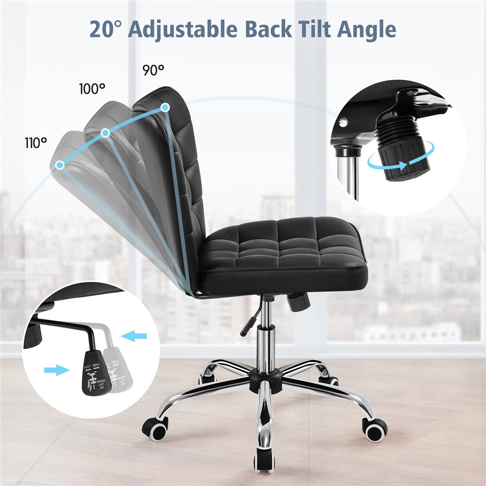 Yaheetech Modern Tufted Armless Desk Chair - Image 9