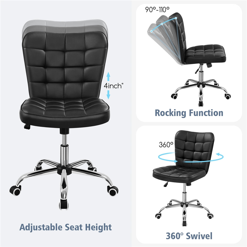 Yaheetech Modern Tufted Armless Desk Chair - Image 10