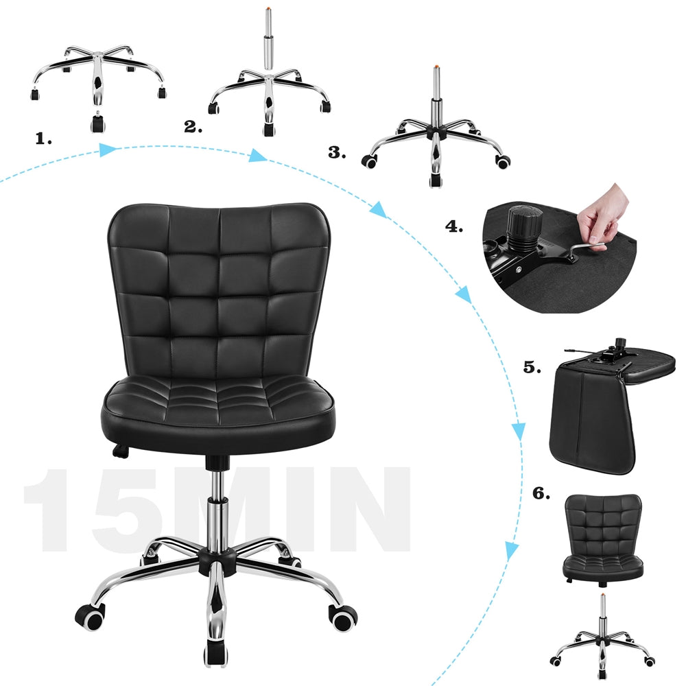 Yaheetech Modern Tufted Armless Desk Chair - Image 11