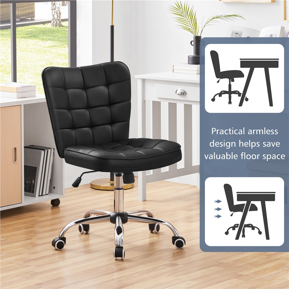 Yaheetech Modern Tufted Armless Desk Chair - Image 16