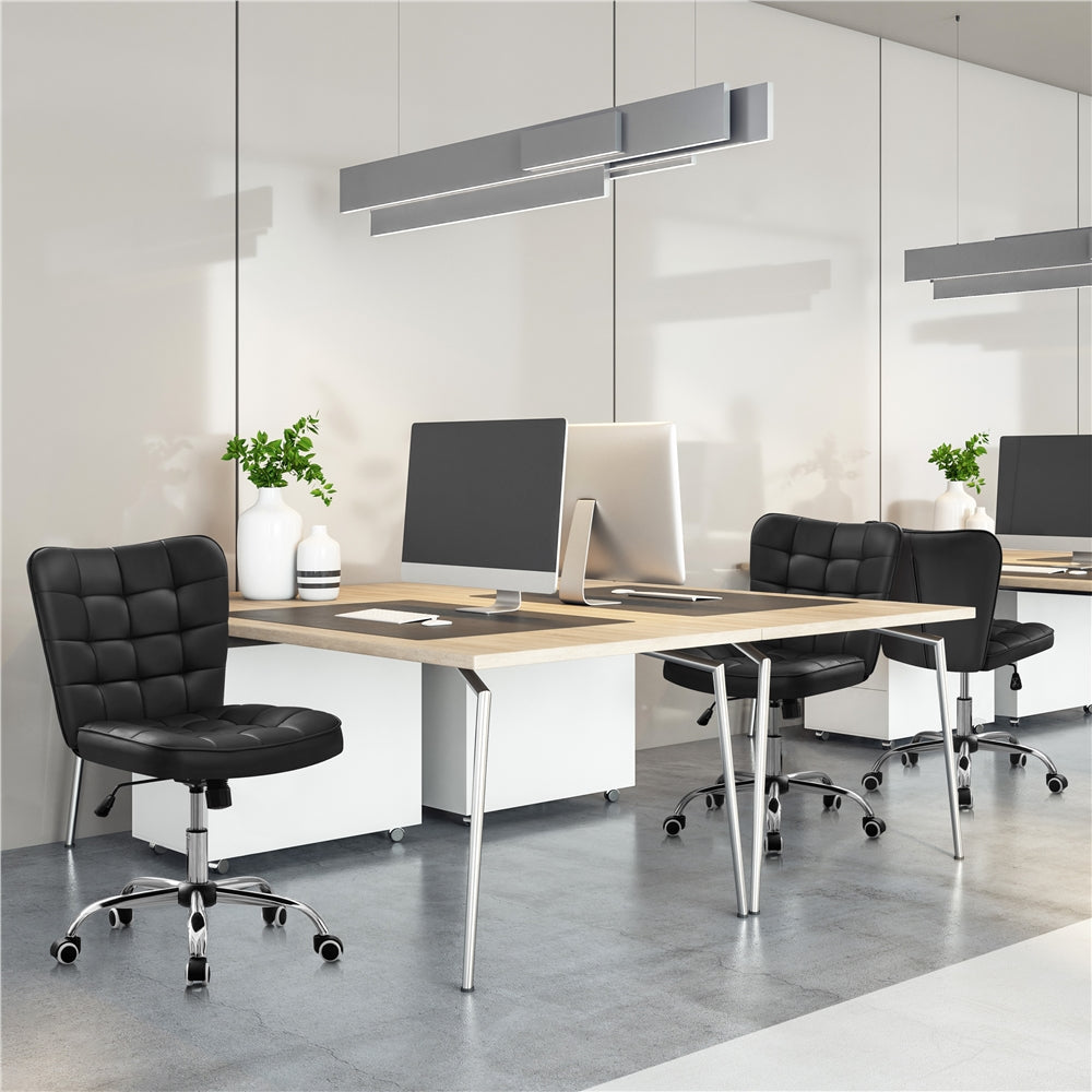 Yaheetech Modern Tufted Armless Desk Chair - Image 17
