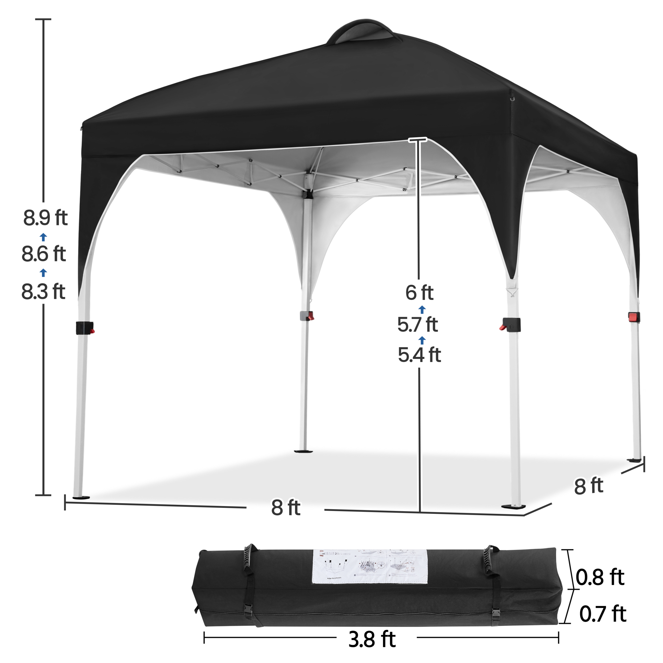 Yaheetech 8x8 Pop Up Canopy Tent with Vent - Image 6