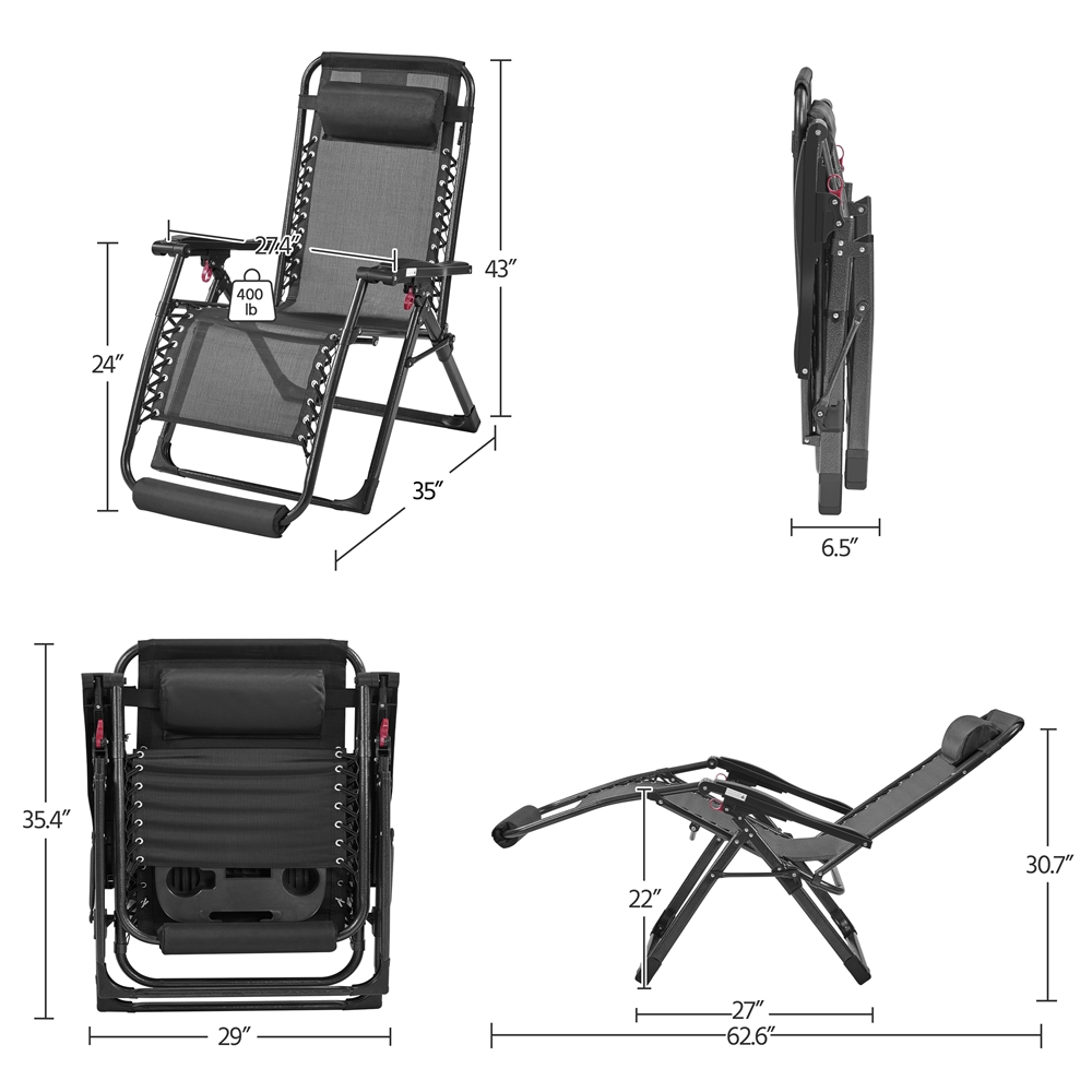 Yaheetech 29in Zero Gravity Recliner - Image 3