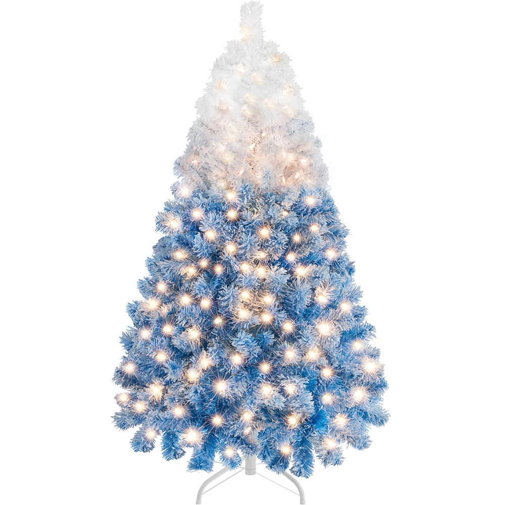 Yaheetech 6Ft Pre-lit Flocked Artificial Christmas Tree - Image 2