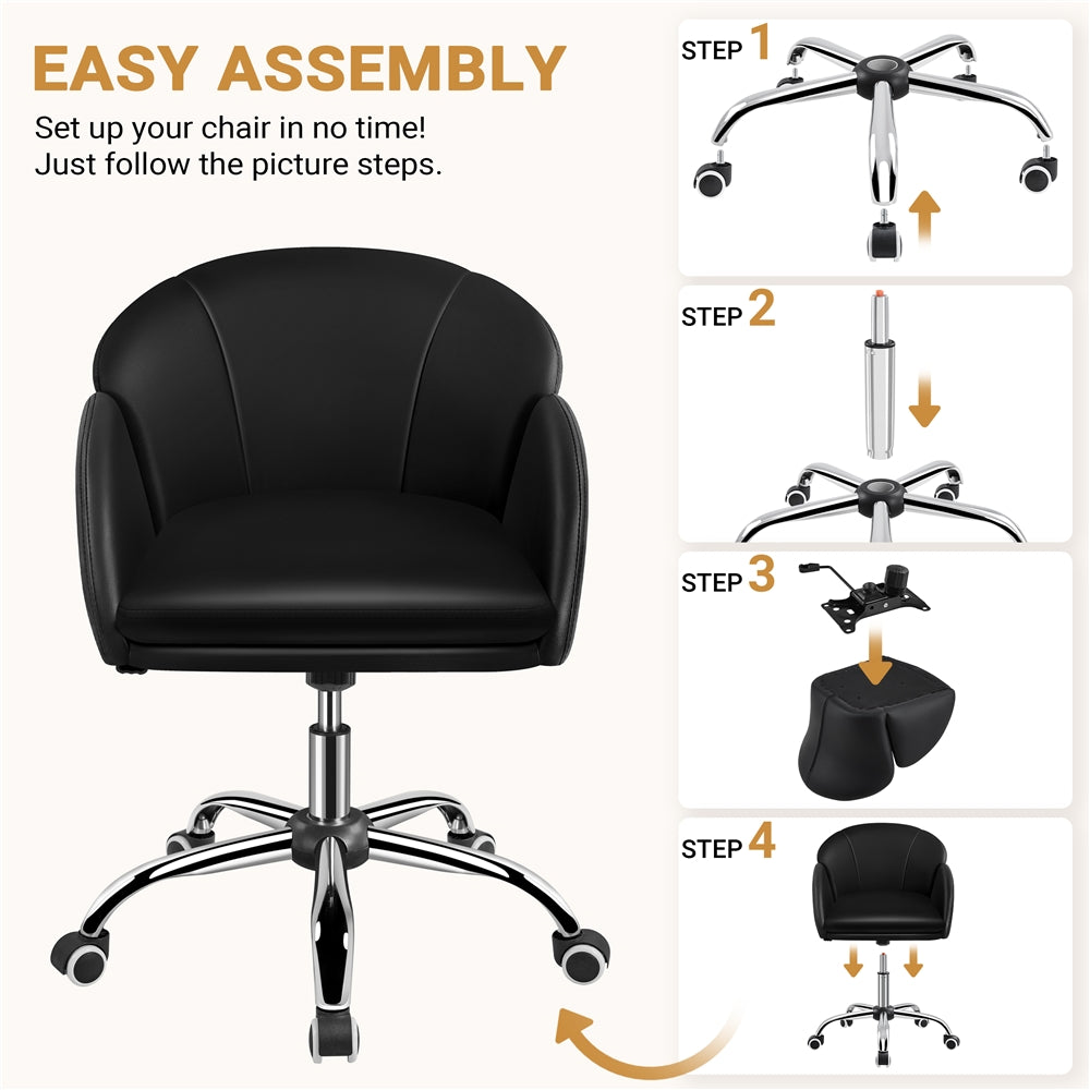 Yaheetech Faux Leather Flower-Shaped Accent Office Chair - Image 12