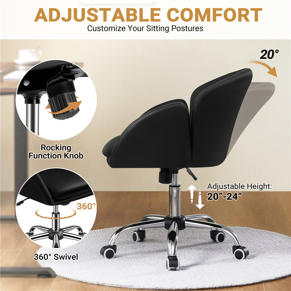 Yaheetech Faux Leather Flower-Shaped Accent Office Chair - Image 10