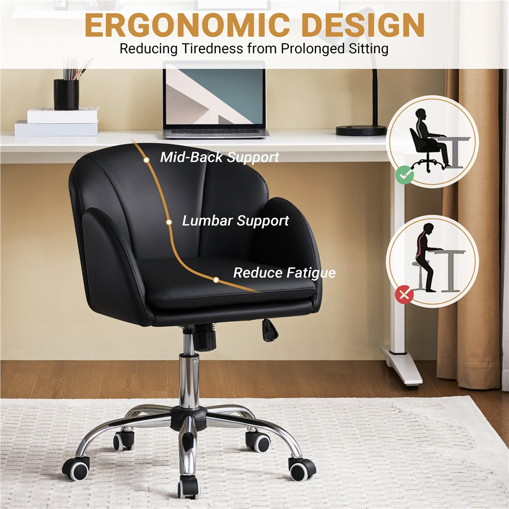 Yaheetech Faux Leather Flower-Shaped Accent Office Chair - Image 8