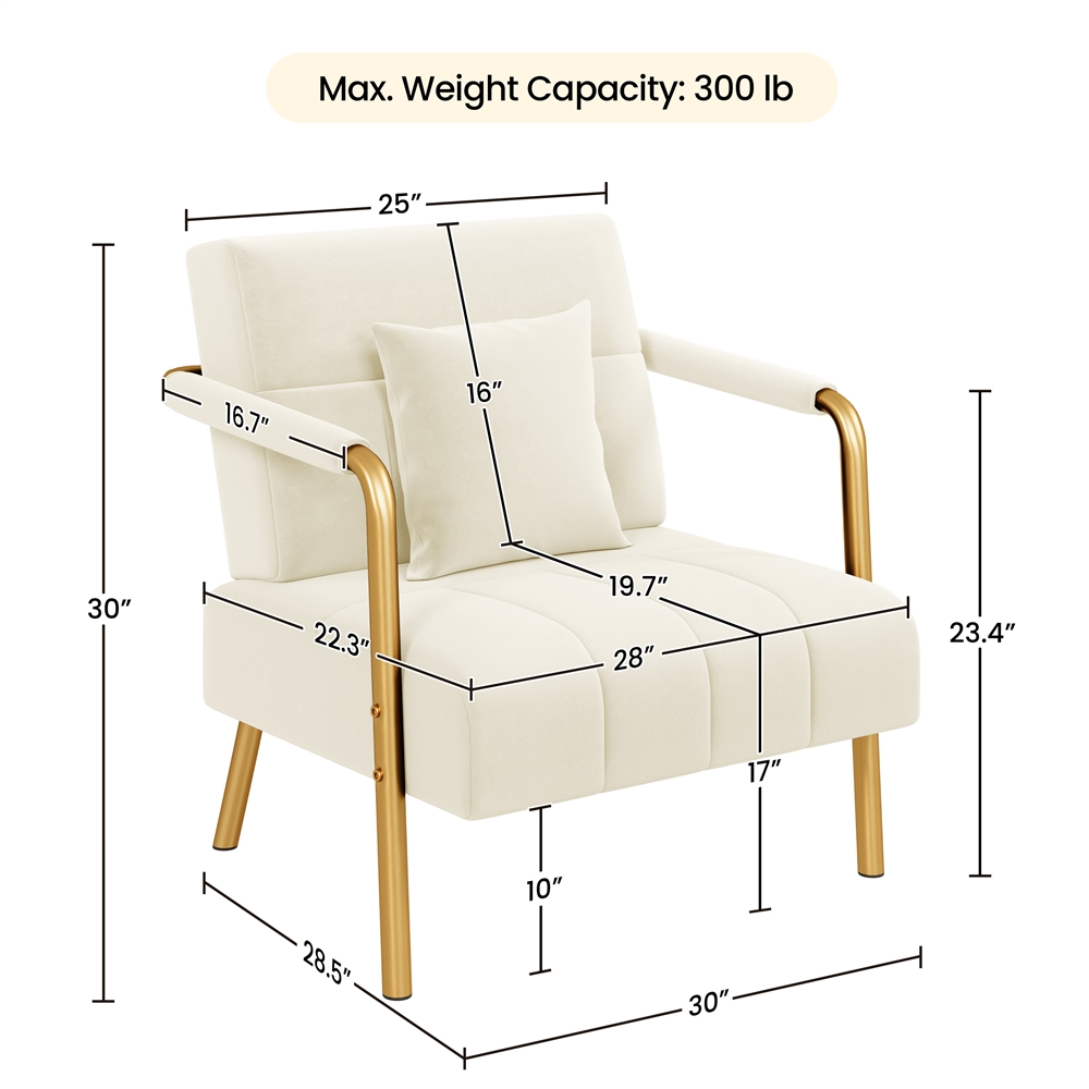 Yaheetech 30?? W Velvet Accent Armchair - Image 6