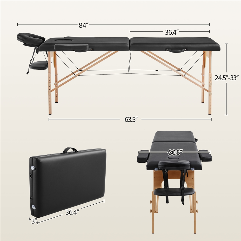 Yaheetech Adjustable Massage Table Bed - Image 3